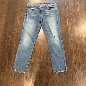 J Brand Rival Blue Ankle Cropped Jeans with Natural Fading Size 28